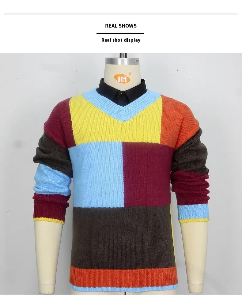 Fashion Youth Men's Knitwear V-neck