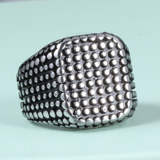Studded Stainless Steel Hip Hop Ring