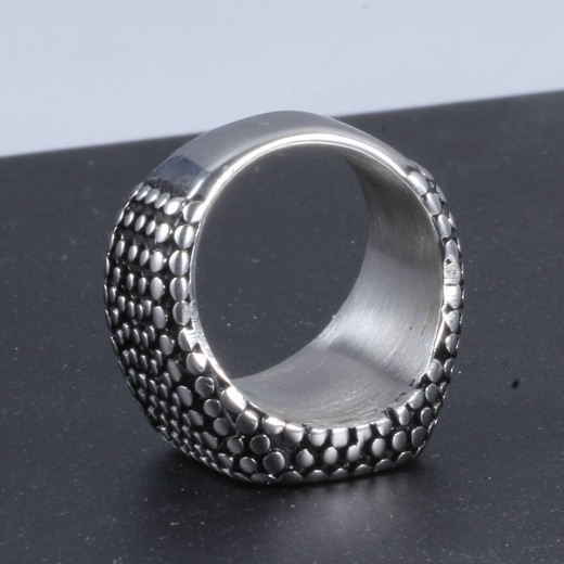 Studded Stainless Steel Hip Hop Ring