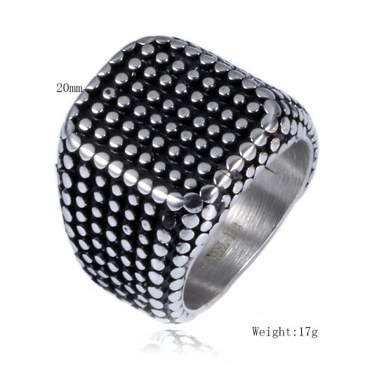 Studded Stainless Steel Hip Hop Ring