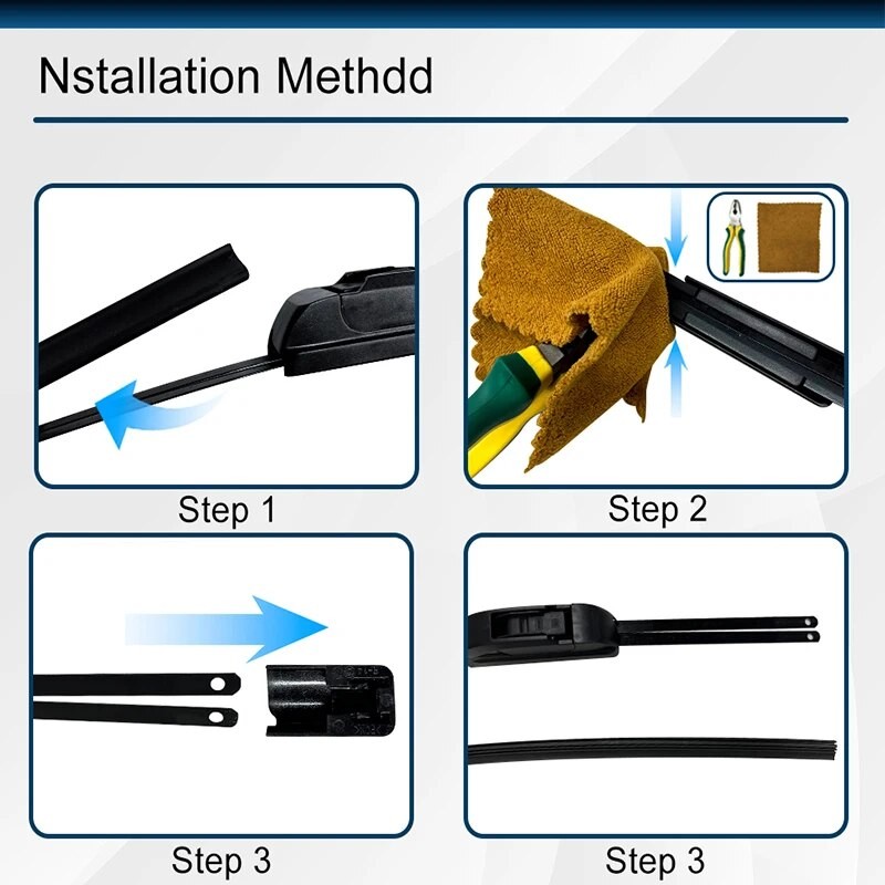 Car Wiper Blade Refill Strips Frameless Windshield Rubber Wiper for 14" to 28"