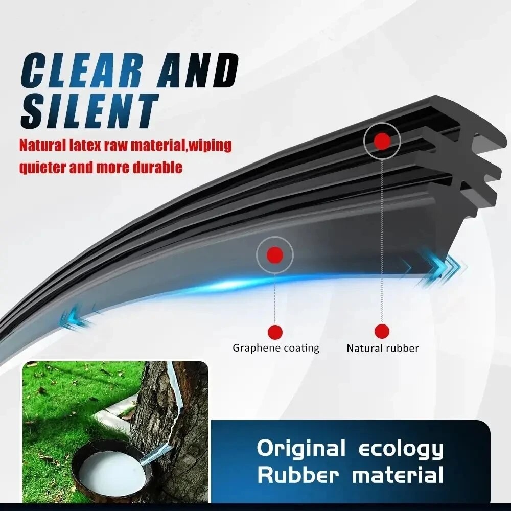 Car Wiper Blade Refill Strips Frameless Windshield Rubber Wiper for 14" to 28"