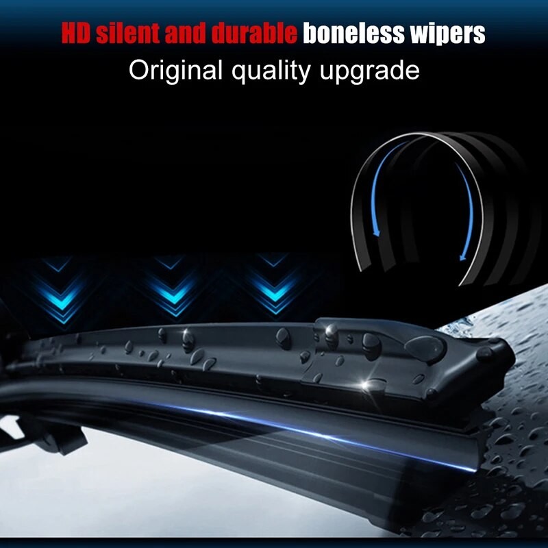 Car Wiper Blade Refill Strips Frameless Windshield Rubber Wiper for 14" to 28"