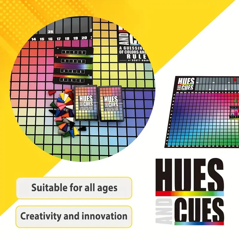 Vibrant Colorful Board Game for 3-10 Players Connect 480 Squares with Clues & Guesses