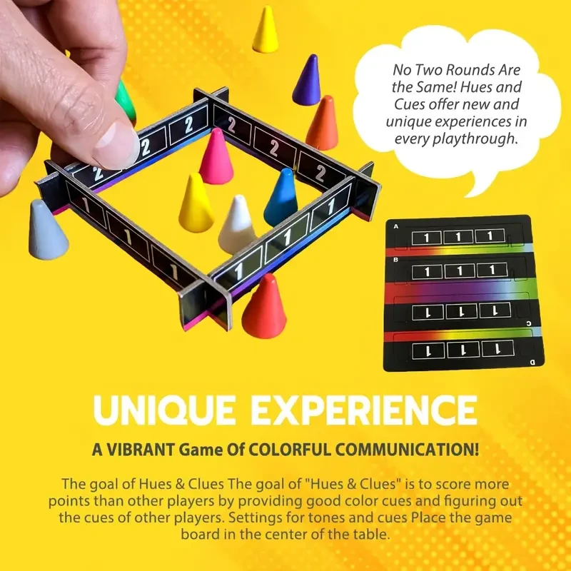 Vibrant Colorful Board Game for 3-10 Players Connect 480 Squares with Clues & Guesses