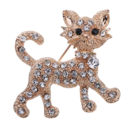 Luxury gold-plated crystal tiger full flashing brooch pin brooch gift