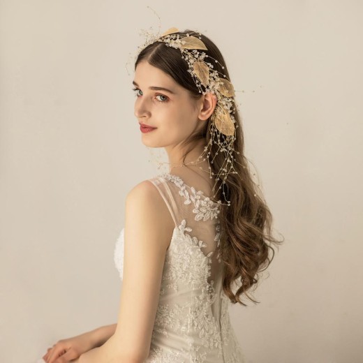 Headdress Heavy Industry Crystal Leaf Headband