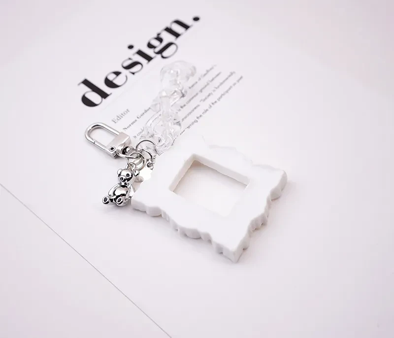 Ins Embossed Love Photo Frame Keychain Cute Pendant