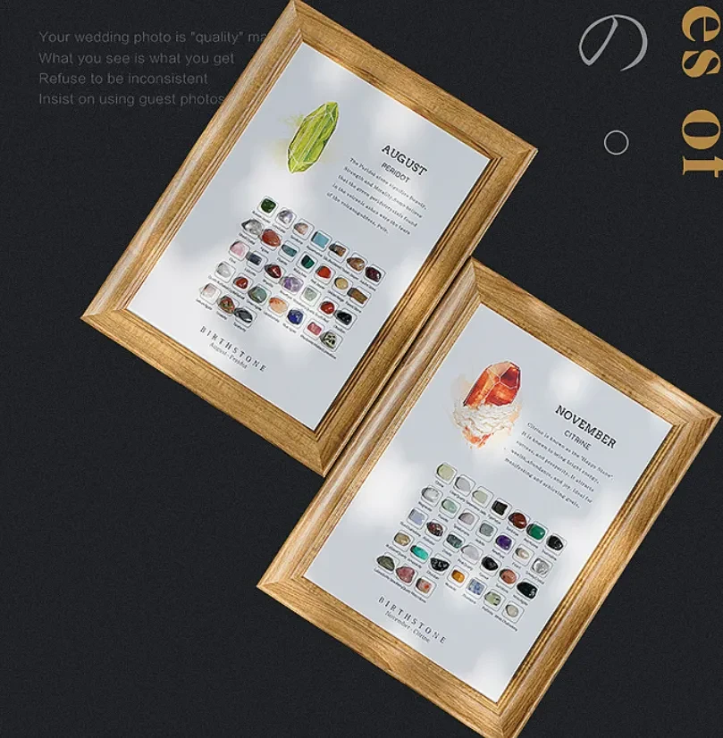 December Birthday Photo Frame Natural Crystal Original Stone