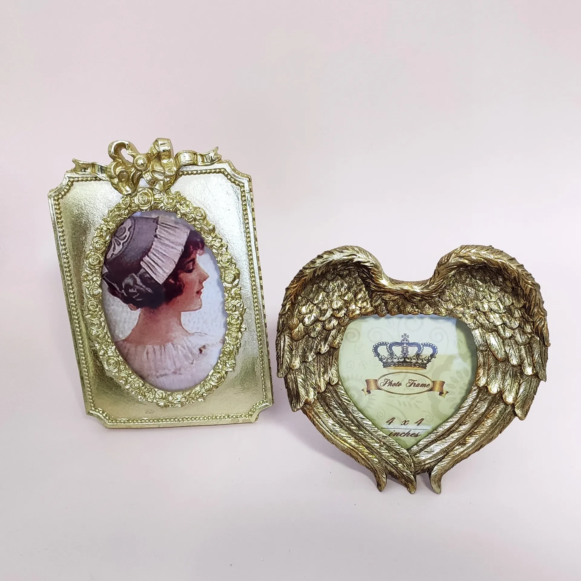 Angel Wings Photo Frame, New Vintage American Gold