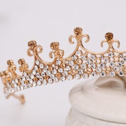 Fashion Alloy Luxury Crystal Crown Headband