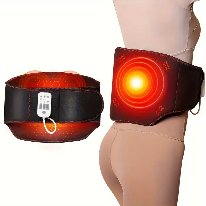 Heating Pad with Massage Belt - Fast Heating for Back and Abdominal Pain