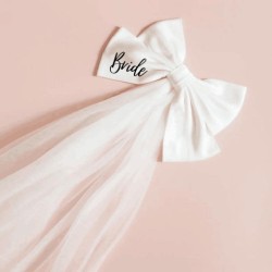 Wedding Bachelor Party Bride Big Bow Hairpin Veil