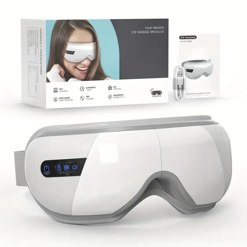Heated Eye Massager for Migraines - Music and 4 Relaxation Modes