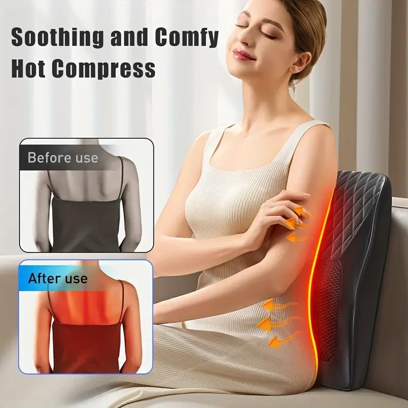 3D Kneading Back and Neck Massager with Heat - Massage Pillow