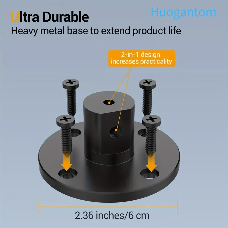 Huogantom Aluminum Alloy Tablet Mount with Heavy-Duty Drill Base, 360 Adjustable Holder for 11.94-32.77 cm Tablets and Phones