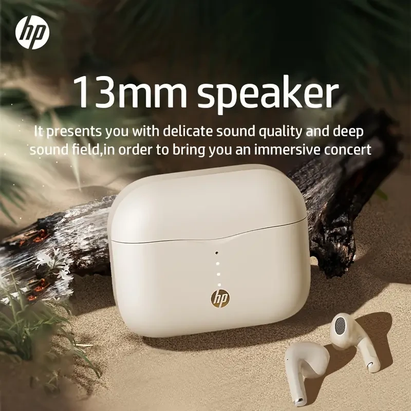 HP H23A True Wireless Earbuds with Touch Volume Control, 13mm HiFi Open-Back Speaker, Tangle-Free Type-C Cable, No Noise Control, Condenser Mic, 300mAh Lithium Polymer Battery, BT 5.3 Compatible with Cellphones