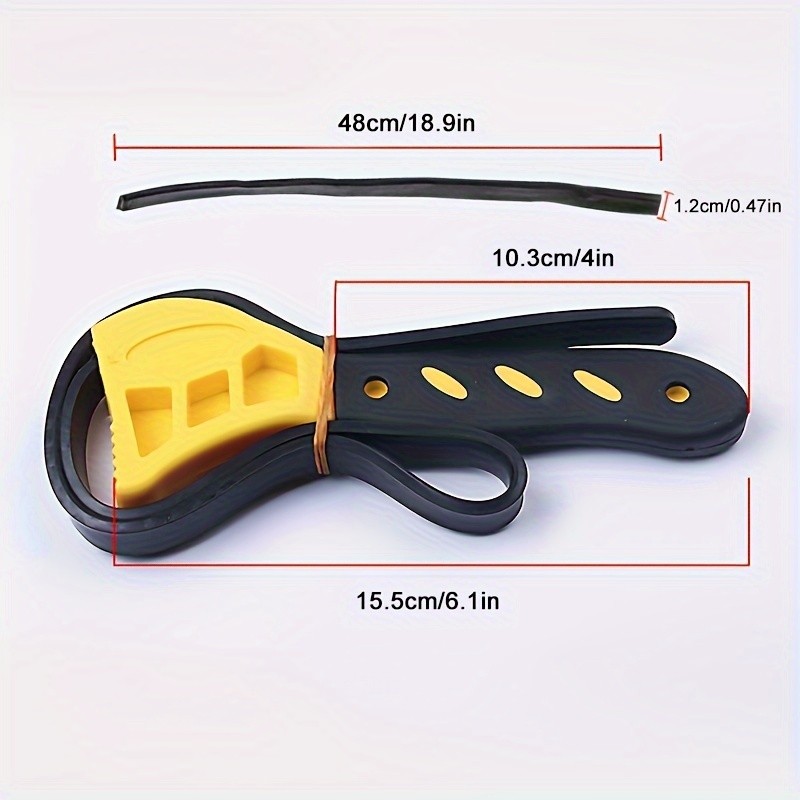 6-Inch Belt Wrench Adjustable Oil Filter Strap Spanner for Disassembly and Removal