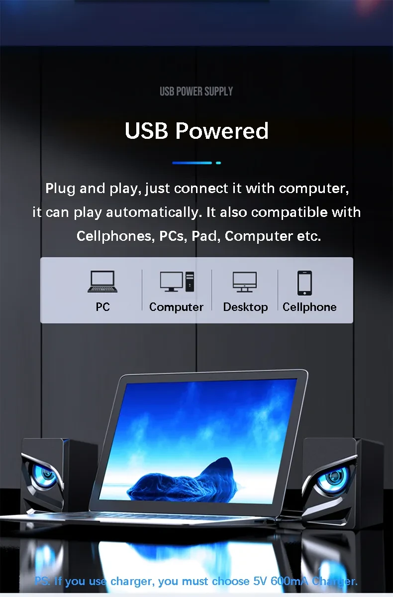 Desktop Computer Sound Bar Speakers