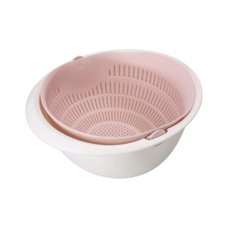 Double-Layer Rotating Fruit and Vegetable Draining Basket