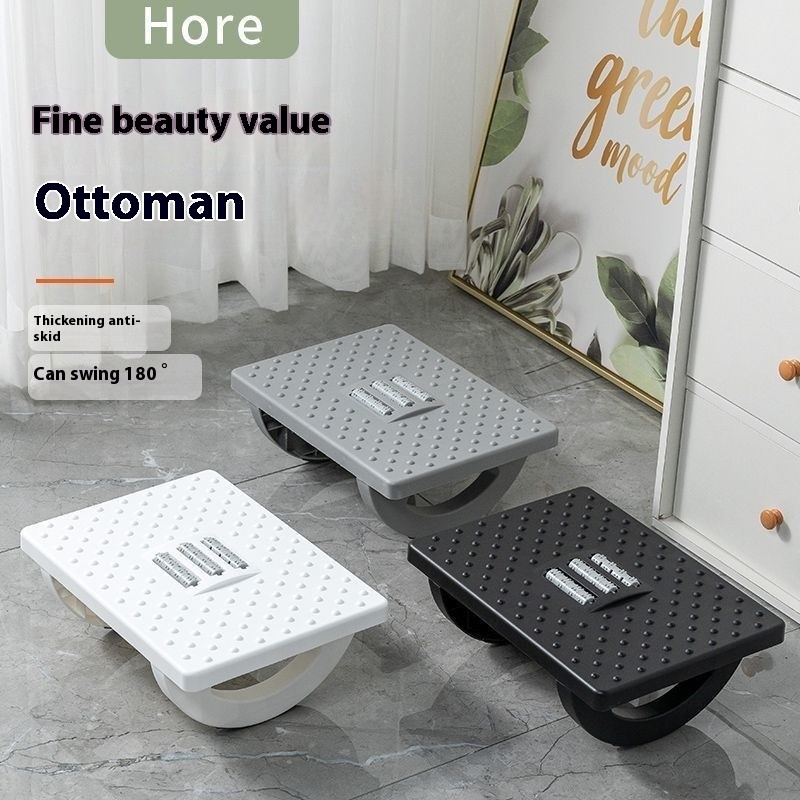 Ergonomic Under-Desk Foot Rest with Massage Rollers  Portable Foot Stool