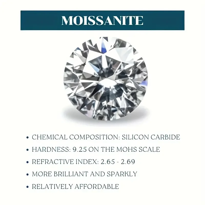 2pcs/pair Moissanite Stud Earrings