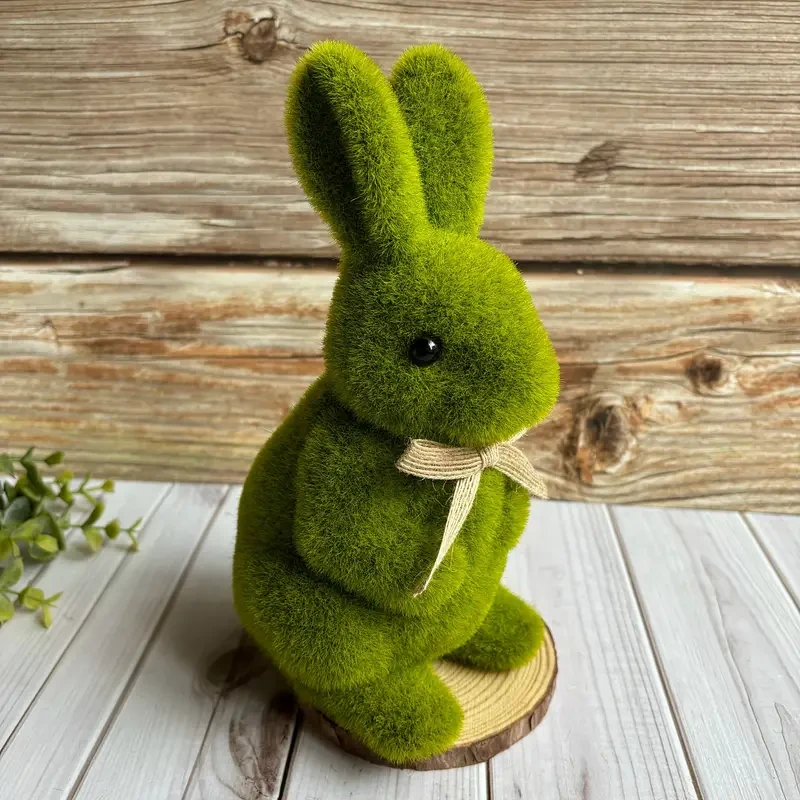 1pc, Classic Gardening Decoration Flocking Rabbit 22cm