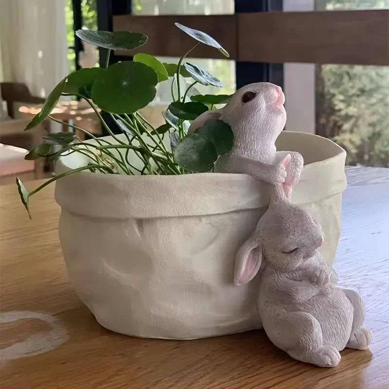 Charming Resin Rabbit Sculpture - Perfect for Garden