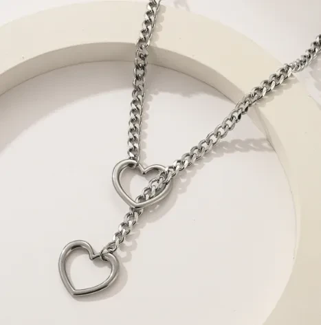 Cuban Adjustable Heart Shaped Necklace