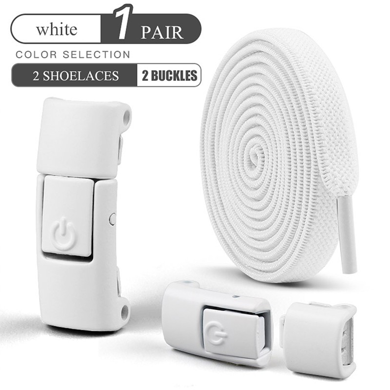 8mm No-Tie Elastic Shoe Laces with Press Lock  Widened Flat Shoelaces