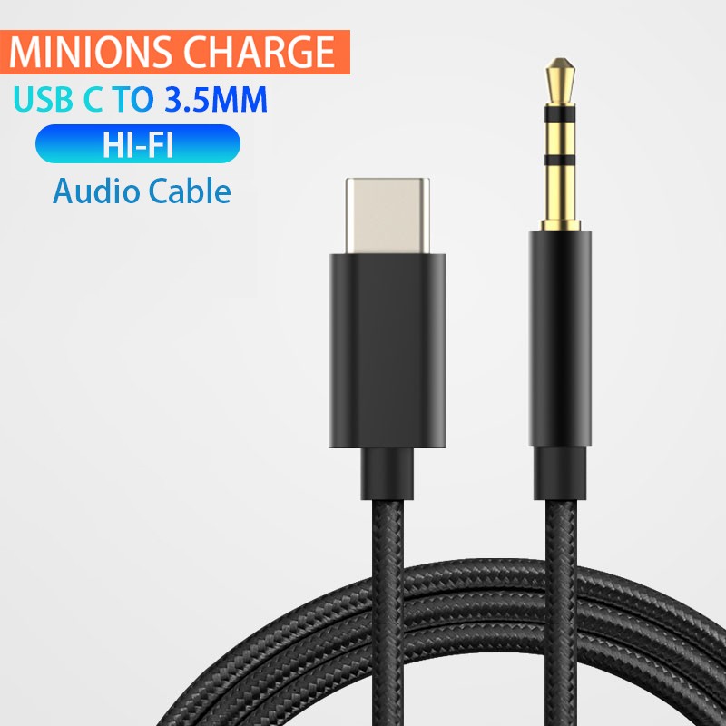 USB Type-C to 3.5mm Aux Audio Adapter Headphone Jack Cable for Samsung