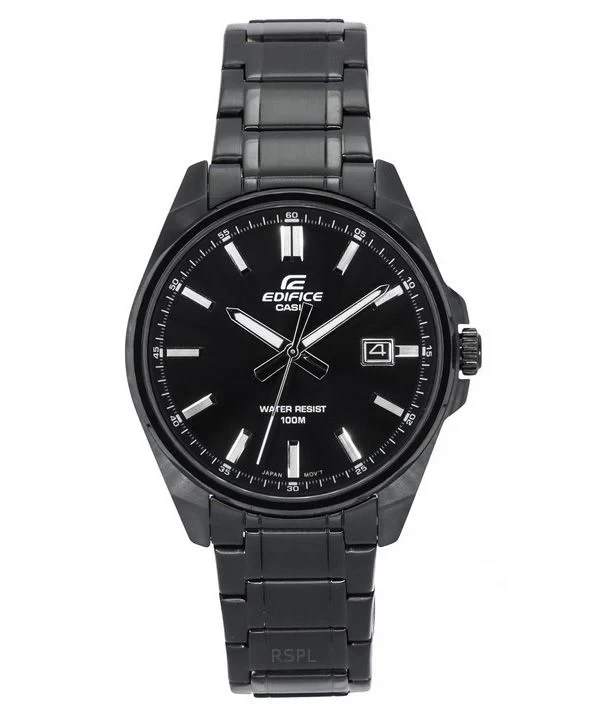 Casio Edifice Analog Black Ion Plated Stainless Steel Black Dial Quartz EFV-150D