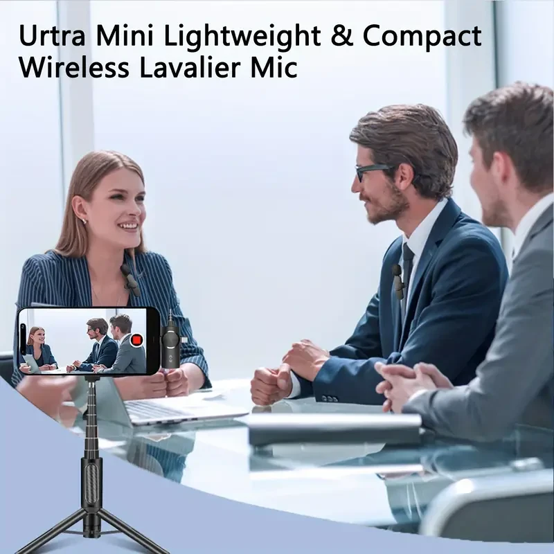 Wireless Tie Clip Microphone - Dual Windproof Sleeves and Multiple Plugs