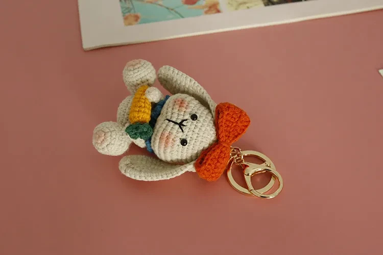 Exquisite Wool Crocheted Rabbit Pendant