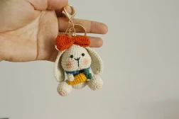 Exquisite Wool Crocheted Rabbit Pendant