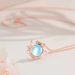 Fashion Moonlight Stone Pendant Necklace