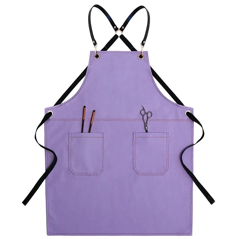 Apron Print Denim Kitchen Cooking Overalls