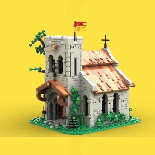 Small Particle Assembly Building Blocks Church Model Toy Set