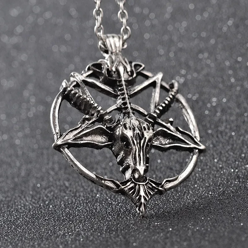 American Jewelry retro Skull Pendant Pendant Necklace round pan head aliexpress wish explosion models