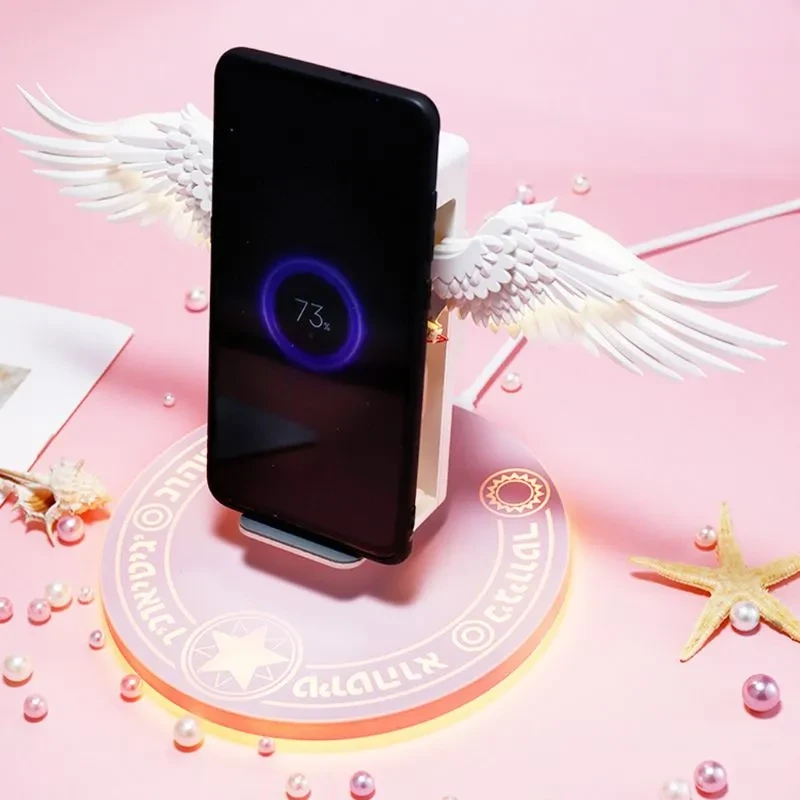 Universal Colorful LED Angel Wings Qi Wireless Charger