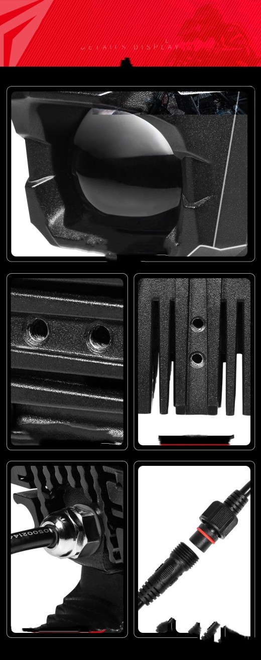 One Pair Of High And Low Beam Combination Aluminum Alloy LED Spotlight