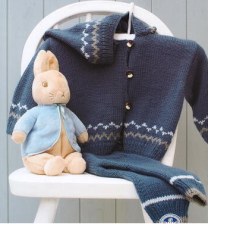 Hooded Cardigan & Trouser Set | Hand Knitted