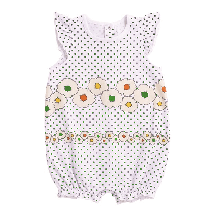Polka Dots Green & Flowers Bodysuit