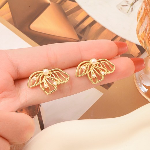 French Luxury Earrings With Flowers And Leaves