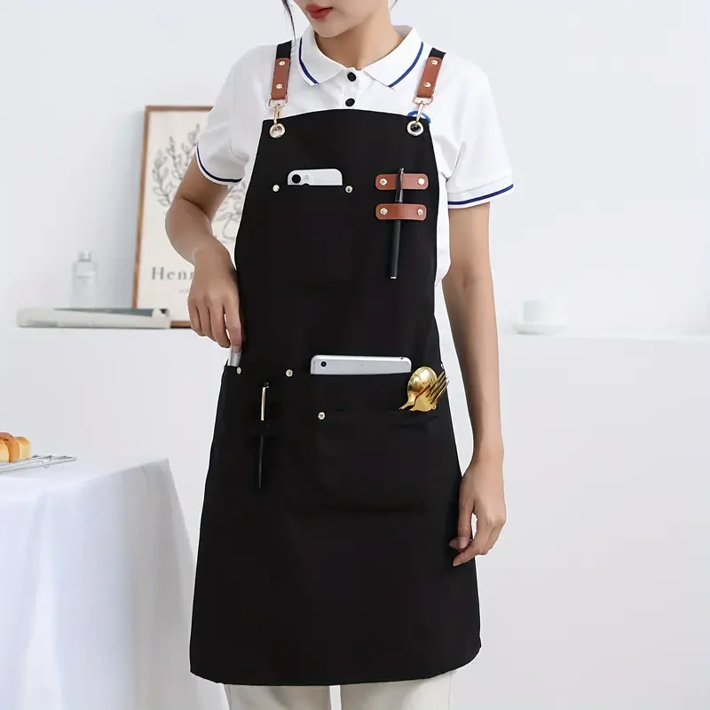 1pc Canvas Waterproof Apron, High-end Design,