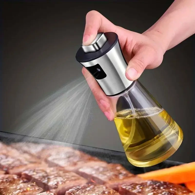 Stainless Steel & Glass Oil Sprayer - Large Capacity,