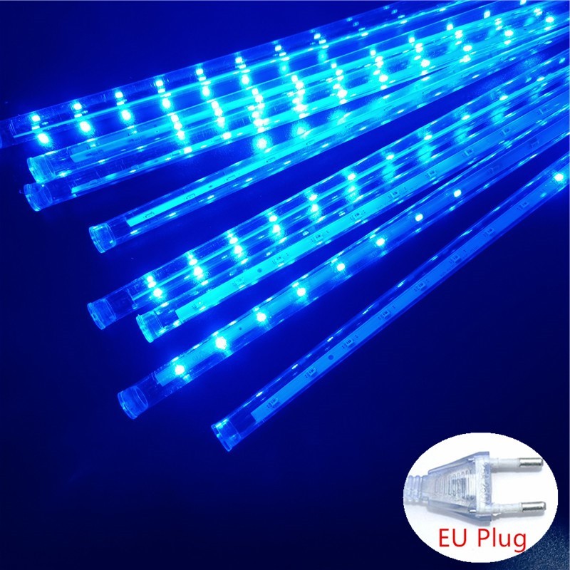 LED Meteor Shower Fairy String Lights - 8 Tubes, 30/50cm