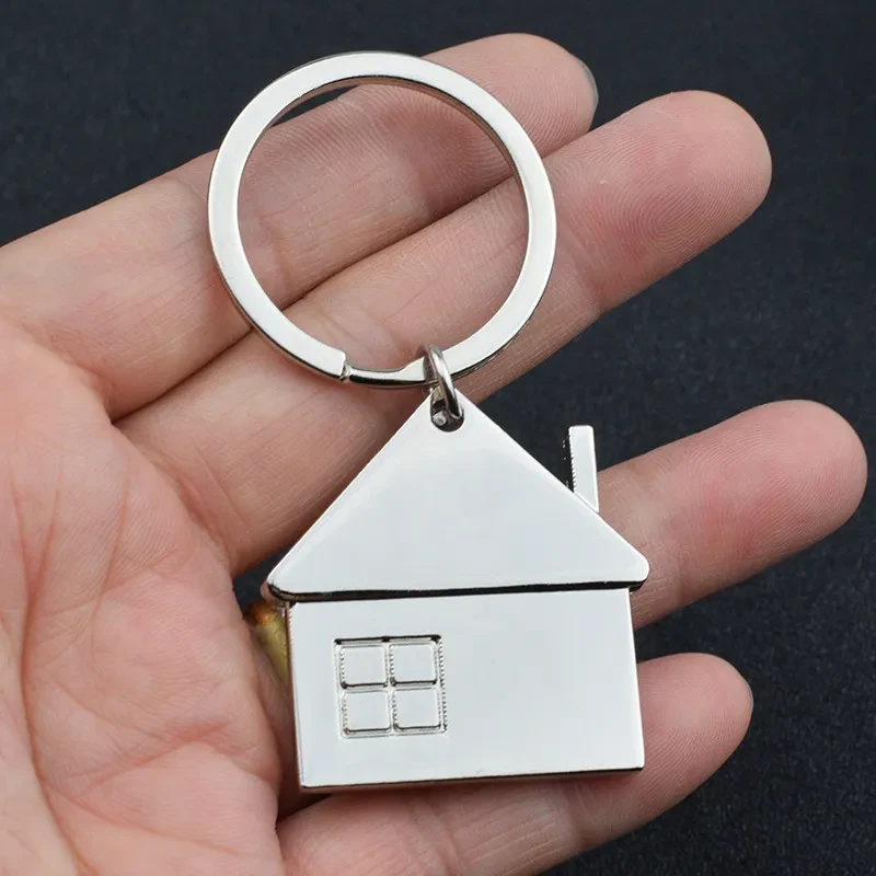 Personalized Metal Keychain Creative House Pendant