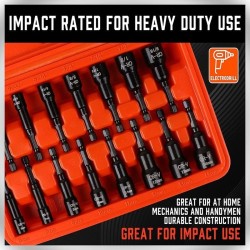 15pc Magnetic Hex Nut Driver Set 1/4" Shank SAE & Metric Power Drill Bit
