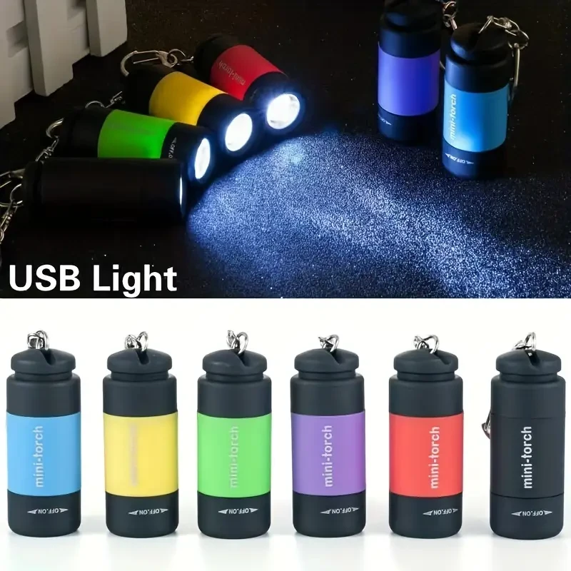 USB Rechargeable Mini Flashlight Keychain